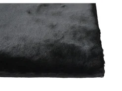 Discount OZAIA Alfombra shaggy de pelo largo efecto piel - 100% - 160 x 230 cm - Marrón - BUNNY Negro