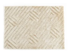 OZAIA Alfombra shaggy de pelo largo en relieve - 160 x 230 cm - Blanco roto - MAZE Crema