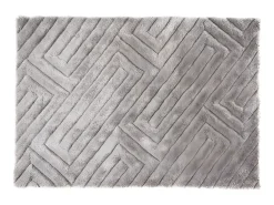 OZAIA Alfombra De Salón^Alfombra shaggy efecto 3D MAZE poliéster bicolor 160x230cm Gris