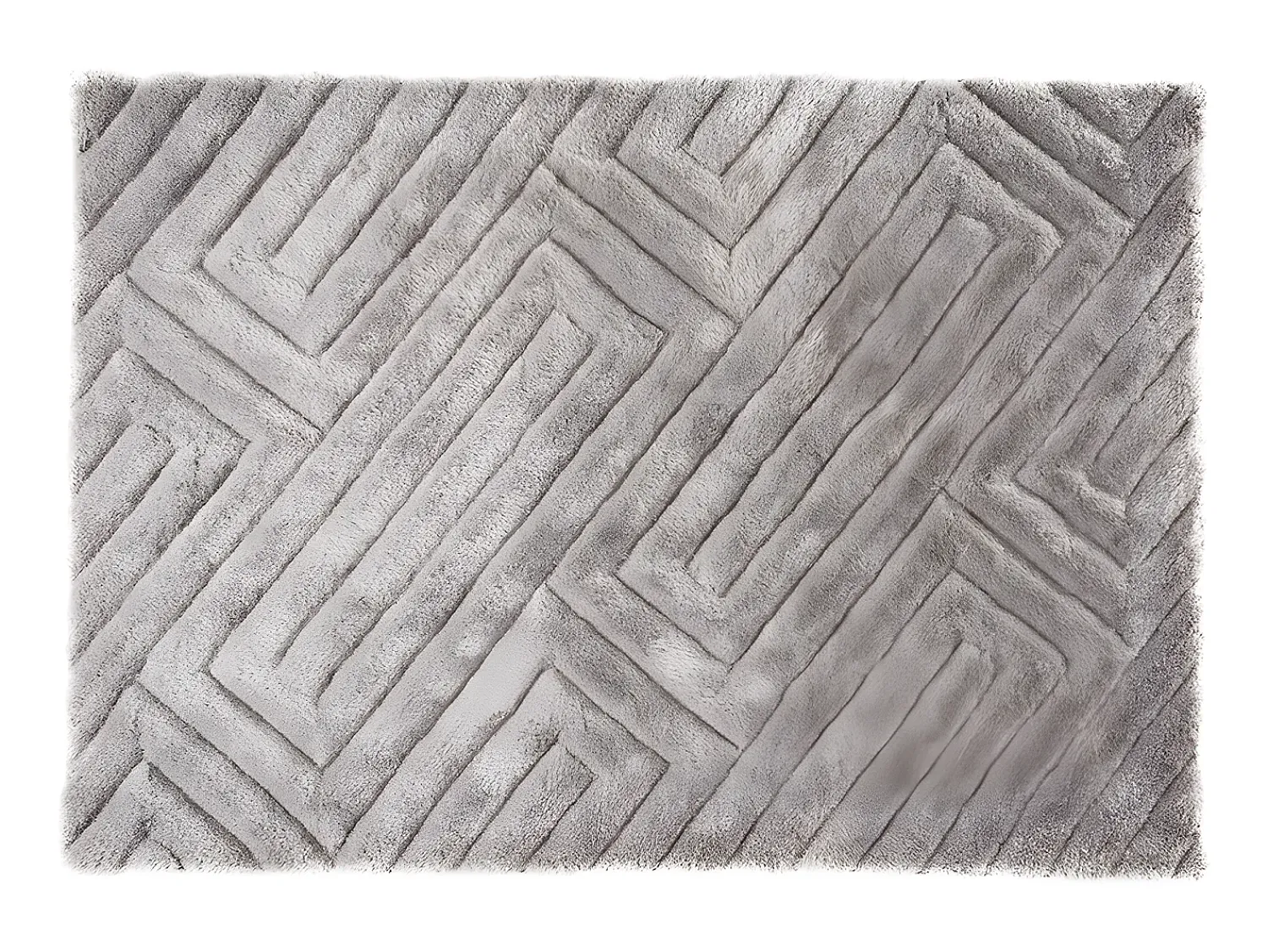 OZAIA Alfombra De Salón^Alfombra shaggy efecto 3D MAZE poliéster bicolor 160x230cm Gris