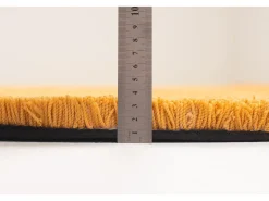 Alfombra Shaggy tejida a mano 140x140 cm Oro Cozy