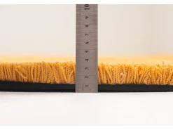 Sale Alfombra Shaggy tejida a mano 100x100 cm Oro Cozy Dorado