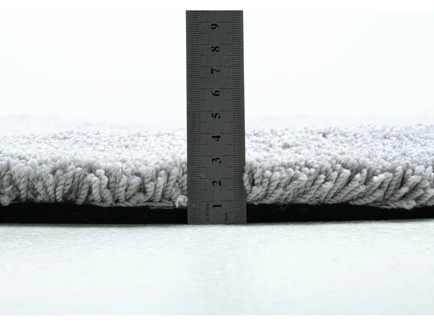 Clearance Alfombra Shaggy tejida a mano 140x140 cm Cozy Gris