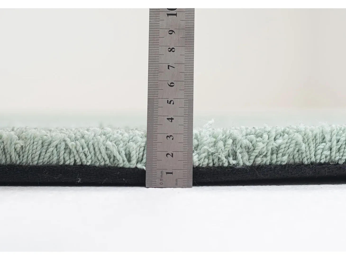 Alfombra Shaggy tejida a mano 100x100 cm Menta Cozy