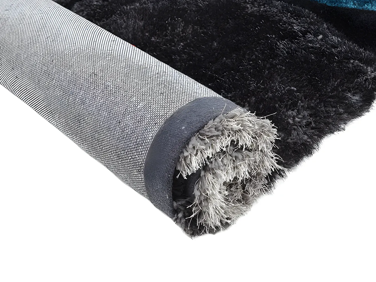 OZAIA Alfombra shaggy turquesa y gris poliéster 160x230 cm PIETRA Azul turquesa
