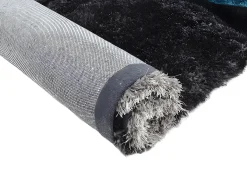Alfombra shaggy turquesa y gris poliéster 120x170 cm PIETRA