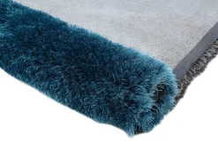 Alfombra shaggy turquesa y gris poliéster 120x170 cm PIETRA