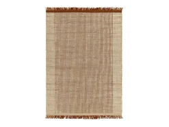 Alfombra tejida a mano, 100% lana - 160x230cm - naranja, crema, blanco - Avalon