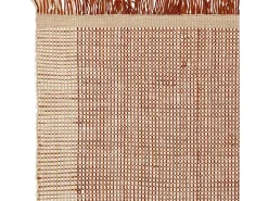 Alfombra tejida a mano, 100% lana - 160x230cm - naranja, crema, blanco - Avalon
