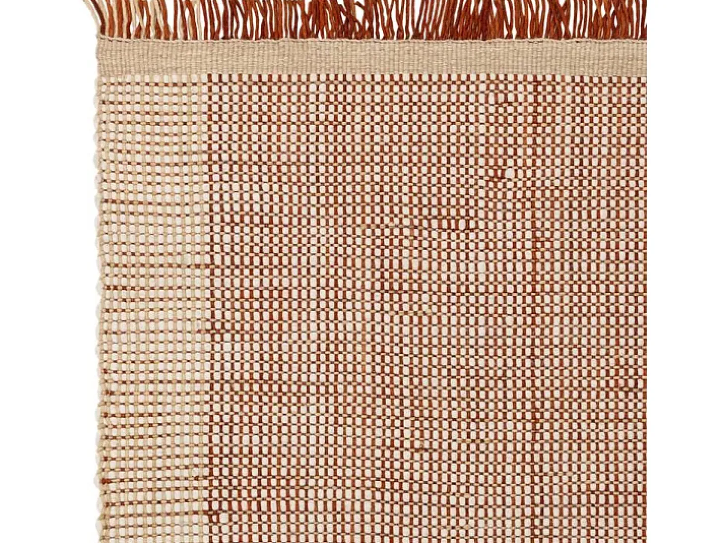 Alfombra tejida a mano, 100% lana - 160x230cm - naranja, crema, blanco - Avalon