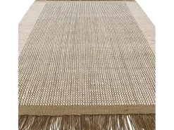 Alfombra tejida a mano, 100% lana - 120x170cm - verde, crema, blanco - Avalon