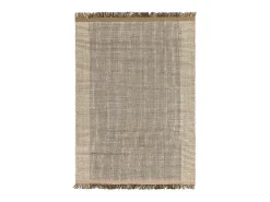 Alfombra tejida a mano, 100% lana - 120x170cm - verde, crema, blanco - Avalon