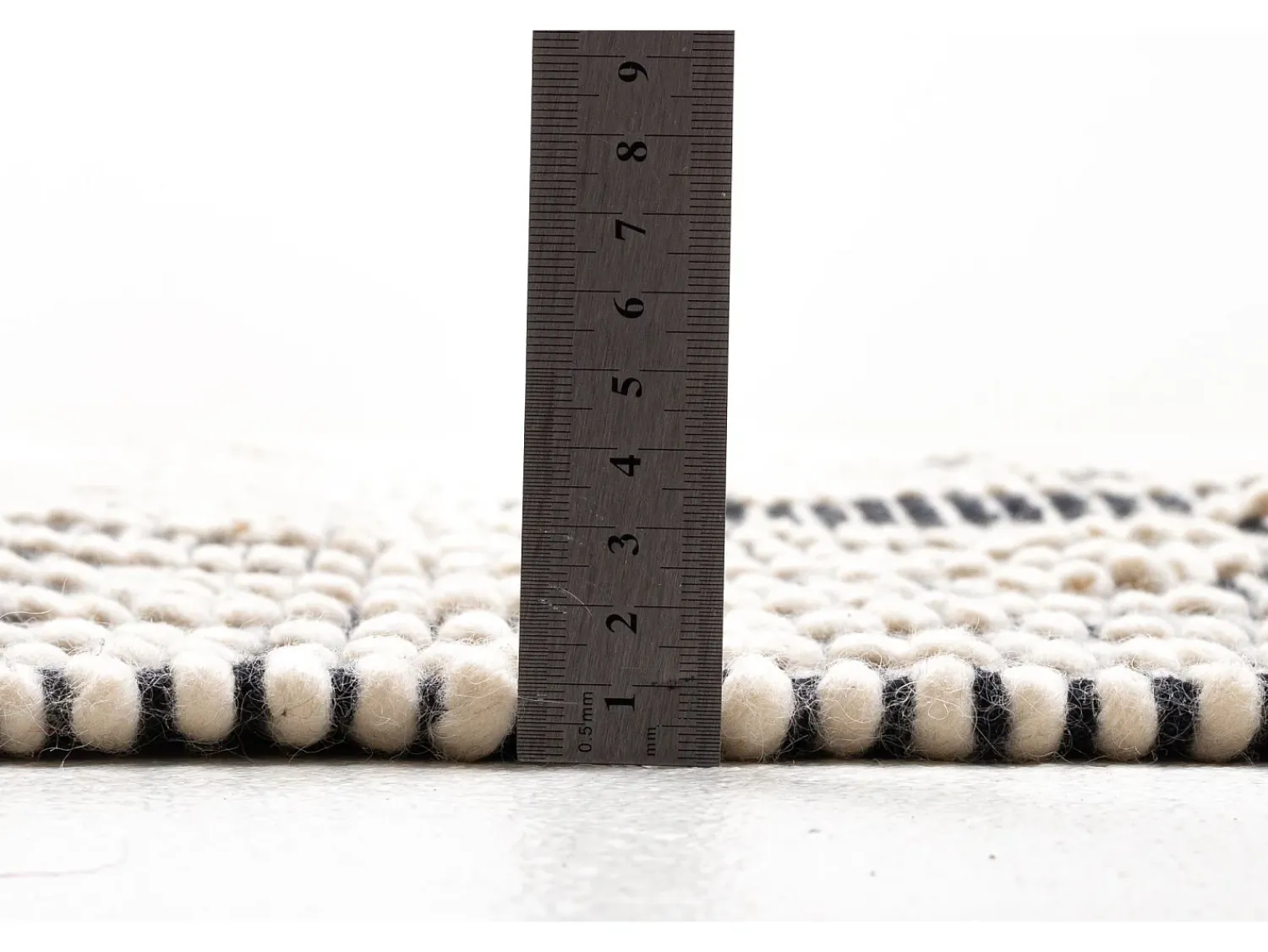 Outlet Alfombra tejida a mano con diseño étnico 140x140 cm Colored Macrame Gris