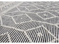 Outlet Alfombra tejida a mano con diseño étnico 140x140 cm Colored Macrame Gris
