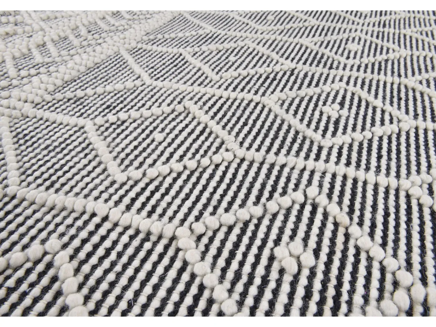 Outlet Alfombra tejida a mano con diseño étnico 140x140 cm Colored Macrame Gris