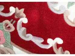 Alfombra De Salón^Alfombra tejida a mano con borde en diseño Aubusson 190x290 cm Ming Rojo