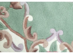 Discount Alfombra tejida a mano con borde en diseño Aubusson 150x150 cm Ming Verde