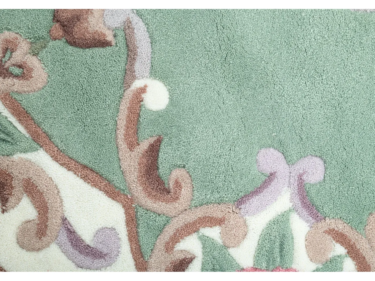 Discount Alfombra tejida a mano con borde en diseño Aubusson 150x150 cm Ming Verde