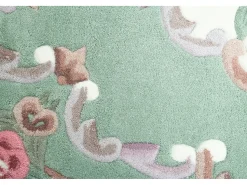 Alfombra tejida a mano con borde en diseño Aubusson 190x290 cm Ming Verde