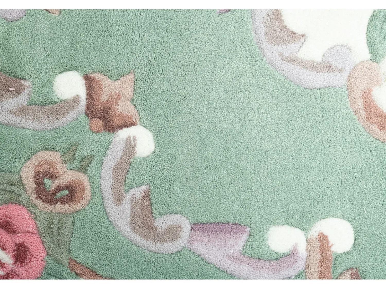 Alfombra tejida a mano con borde en diseño Aubusson 190x290 cm Ming Verde