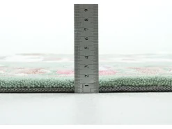 Alfombra tejida a mano con borde en diseño Aubusson 190x290 cm Ming Verde