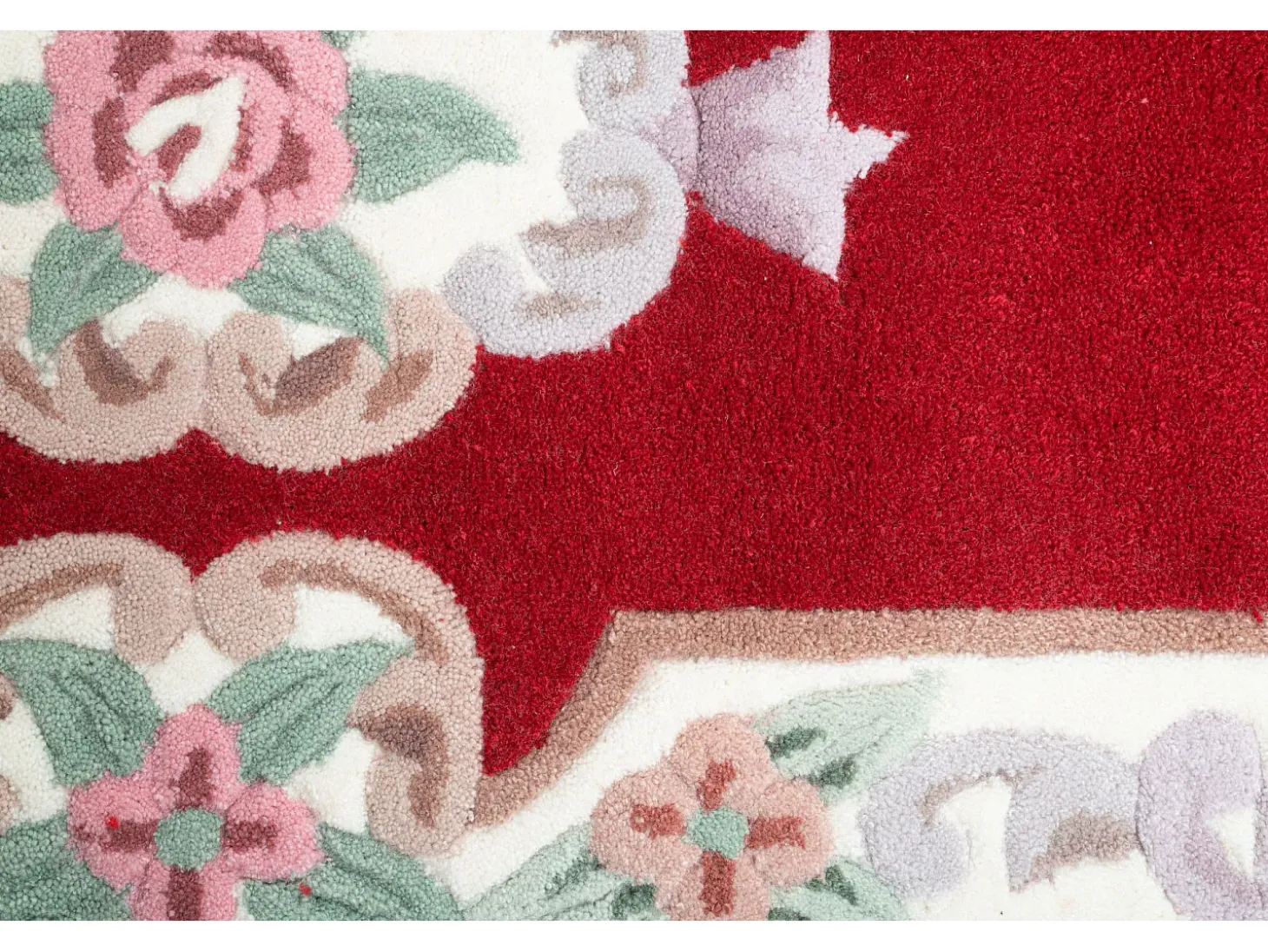 Alfombra tejida a mano con borde en diseño Aubusson 70x600 cm Rojo Ming