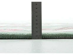 Alfombra tejida a mano con borde en diseño Aubusson 60x90 cm Verde Ming