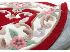 Alfombra tejida a mano con borde en diseño Aubusson 120x170 cm Rojo Ming