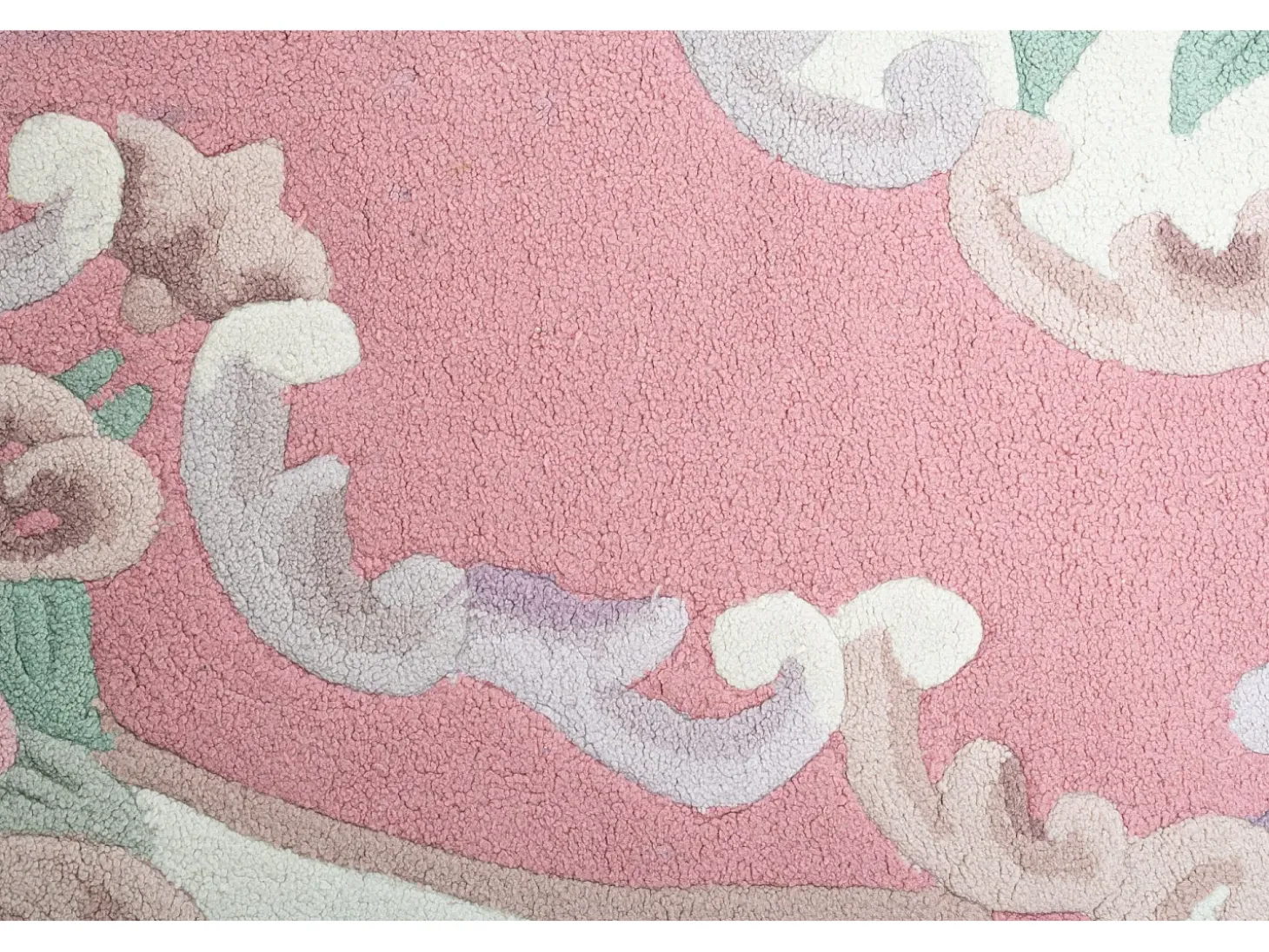 Alfombra tejida a mano con borde en diseño Aubusson 190x290 cm Rosa Ming