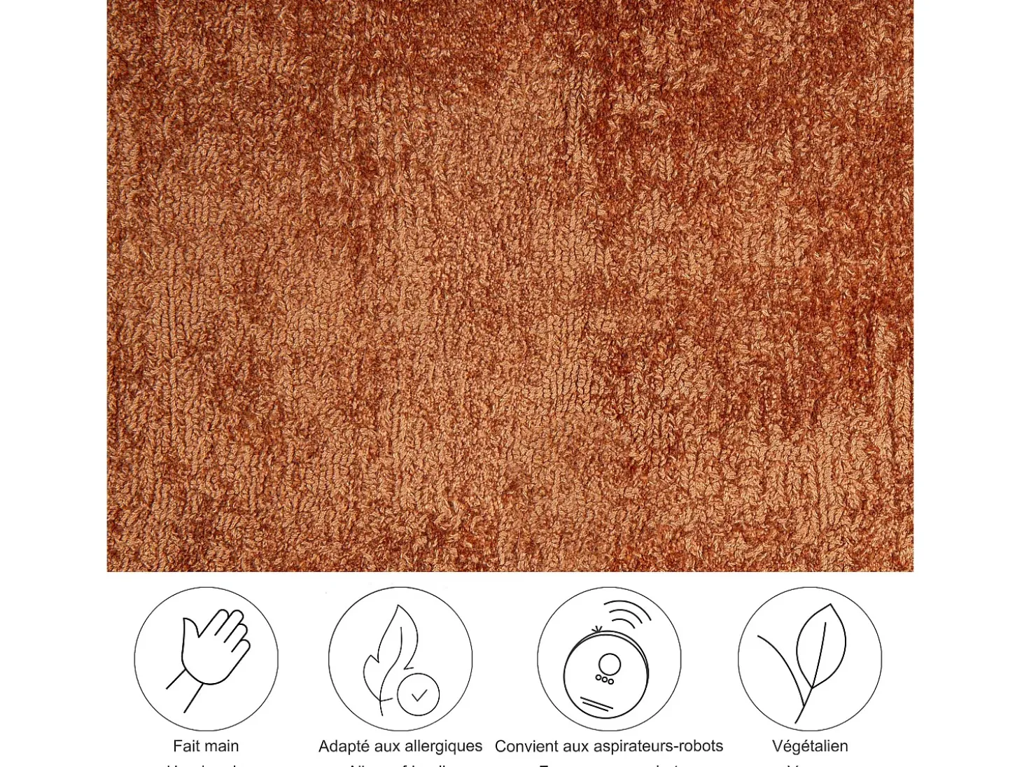 Alfombra tejida a mano de viscosa 120x180 cm Cobre Star