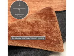 Alfombra tejida a mano de viscosa 190x290 cm Cobre Star