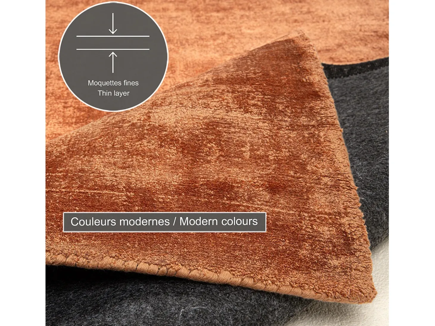 Alfombra tejida a mano de viscosa 190x290 cm Cobre Star