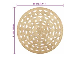 Discount Clicnbuy Alfombra tejida a mano de yute trenzado 90 cm Marru00f3n