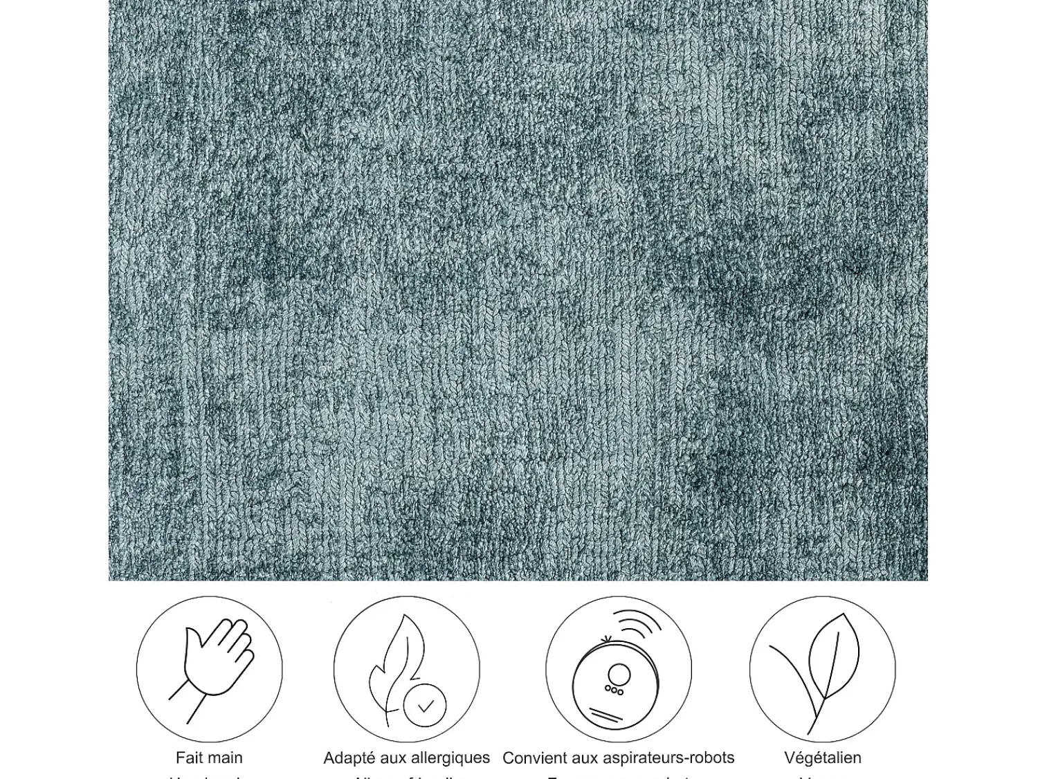 Sale Alfombra tejida a mano de viscosa 190x290 cm Turquesa claro Star Azul turquesa