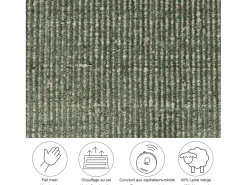 Alfombra De Salón|Alfombra Redonda^Alfombra UNI a rayas de viscosa y lana 120x120 cm Venus Verde