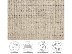 Sale Alfombra UNI a rayas de viscosa y lana 70x140 cm Venus Beige