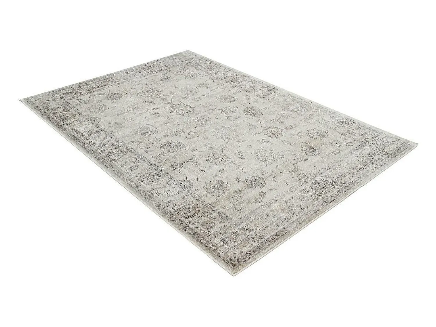 Clearance Miliboo Alfombra vintage de viscosa con estampado 160 × 230 cm RYAD Gris