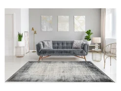 Outlet Meublorama Alfombra 170x120cm, diseño E109E en color plata - Confort y elegancia para su interior Gris