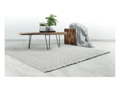 Alfombra 170x120cm, diseño H008Y color plata - Confort y elegancia para su interior.