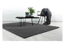 Hot Meublorama Alfombra 150x80cm, diseño H008Y color grafito - Confort y elegancia para su interior Gris antracita