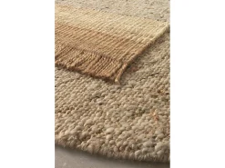 Outlet Alfombra yute y lana 180 cm diam. Marru00f3n