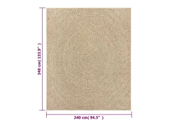 Online Clicnbuy Alfombra ZIZUR apariencia de yute interior exterior 240x340 cm Marru00f3n