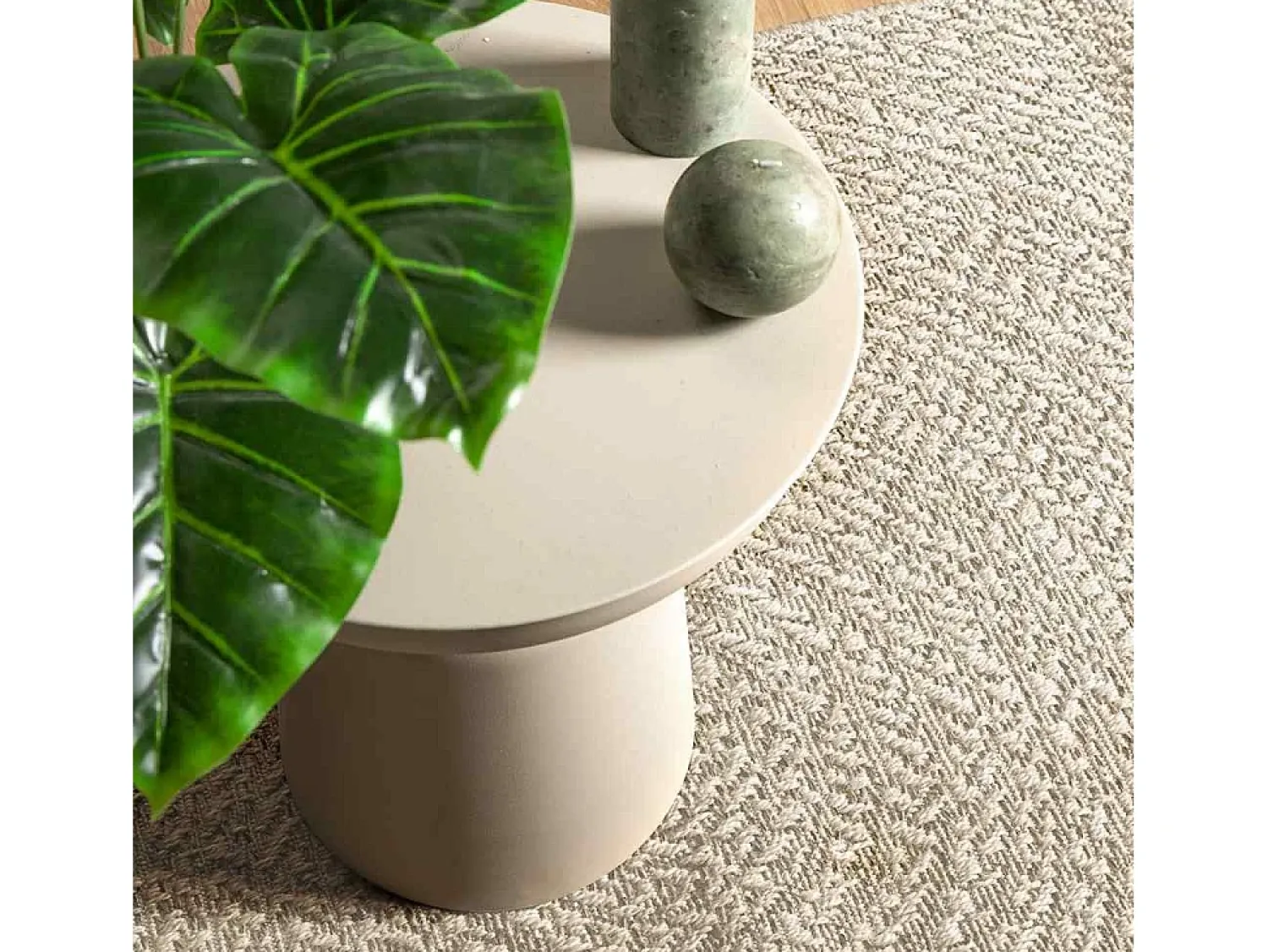 Hot Alfombra ZIZUR color crema 120x170 cm efecto yute interior y exterior Blanco