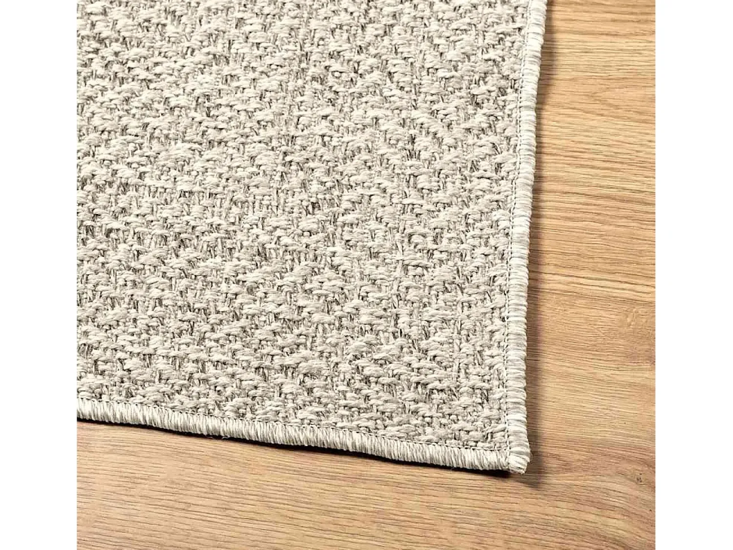 Sale Alfombra ZIZUR color crema 140x200 cm efecto yute interior y exterior Blanco
