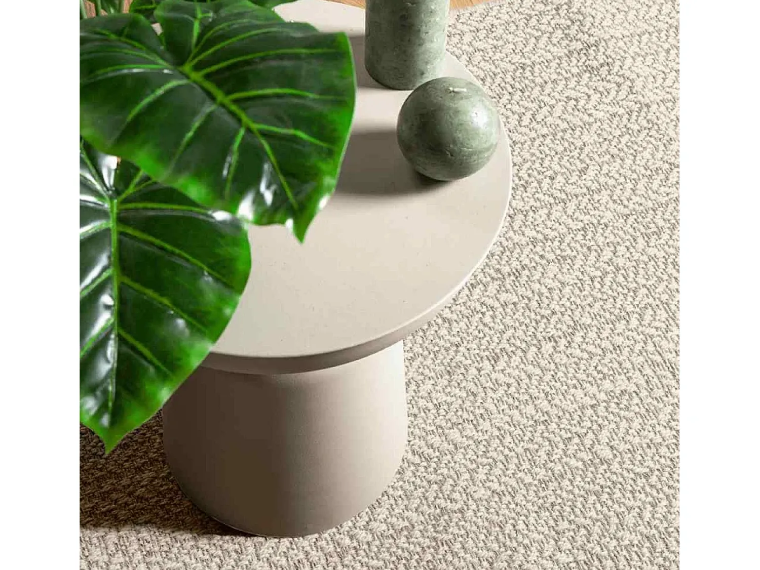 Sale Alfombra ZIZUR color crema 140x200 cm efecto yute interior y exterior Blanco