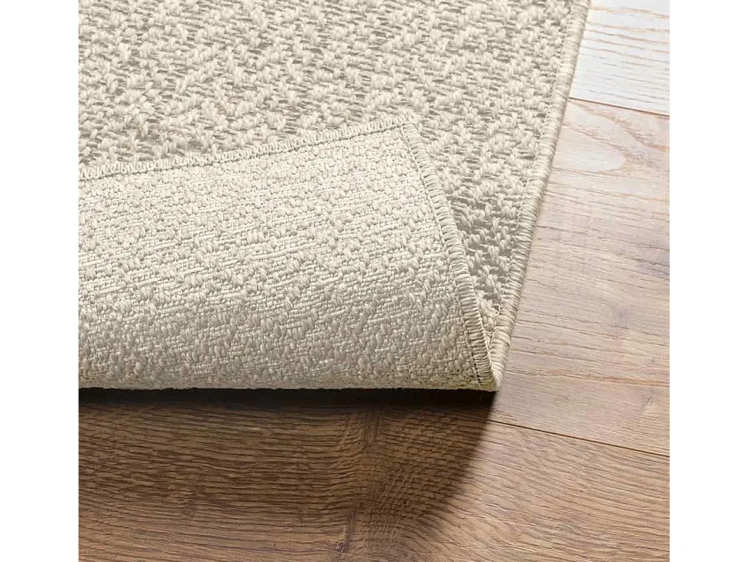 Sale Alfombra ZIZUR color crema 140x200 cm efecto yute interior y exterior Blanco