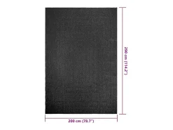 New Alfombra ZIZUR 200x290 cm aspecto yute interior exterior Gris