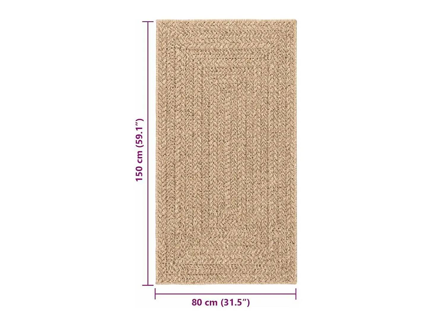 Alfombra ZIZUR 80x150 cm efecto yute para interior y exterior