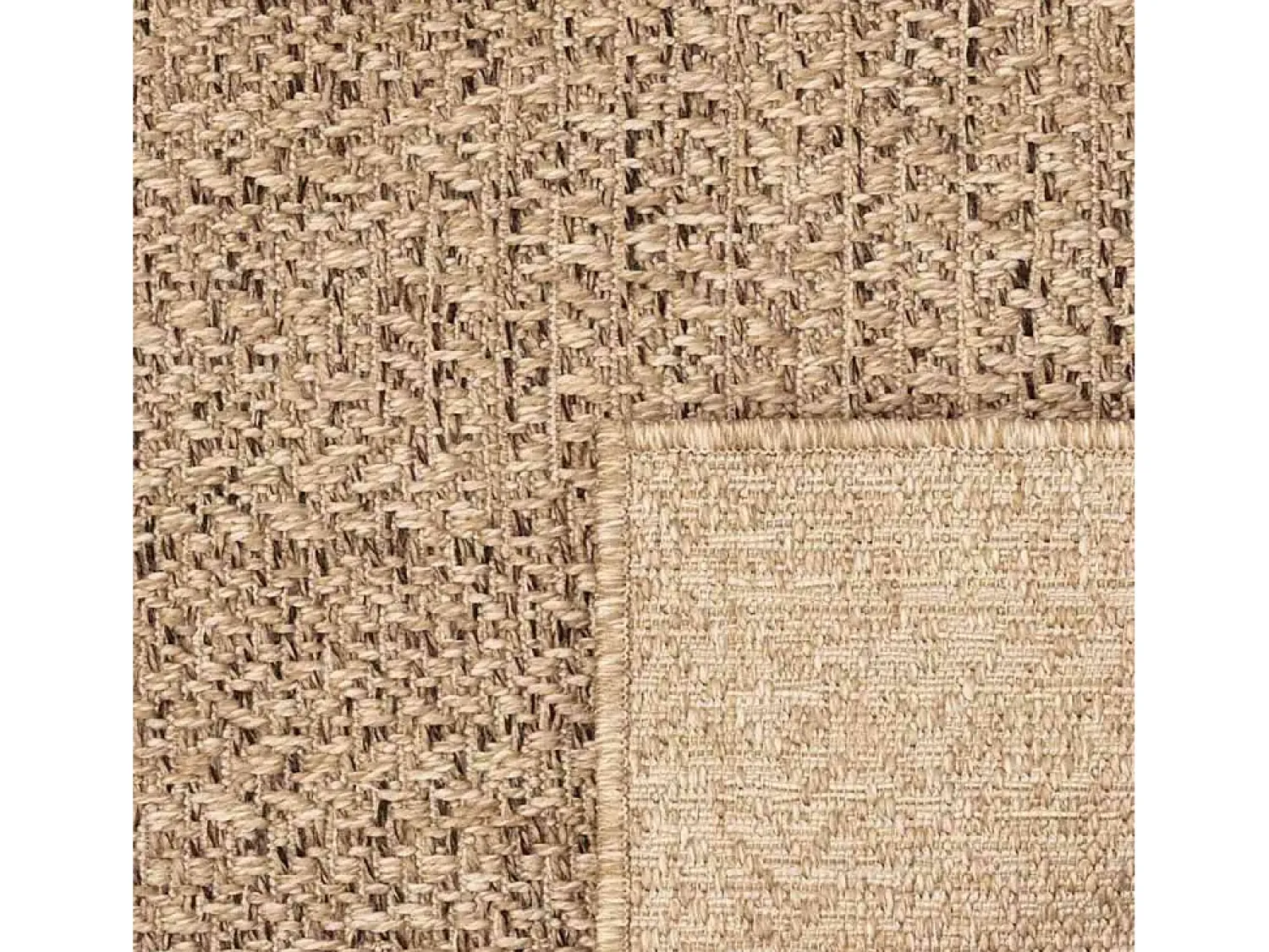 Outlet Alfombra ZIZUR 80x200 cm efecto yute para interior y exterior Marru00f3n
