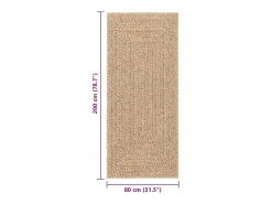 Outlet Alfombra ZIZUR 80x200 cm efecto yute para interior y exterior Marru00f3n